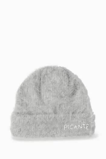 قبعة بيني منسوجة بمزيج ألبكة