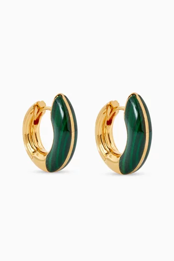 Locus Solus Malachite Earrings in 18kt Gold Vermeil