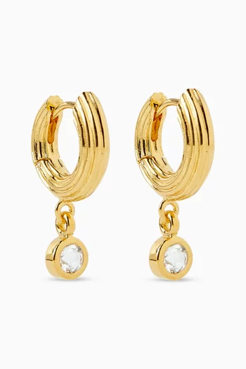 Mini Non-Conformist Topaz Hoops in 18kt Gold Vermeil