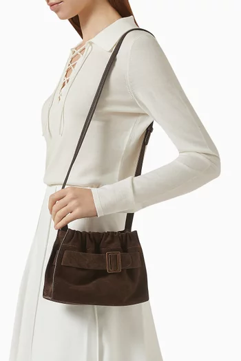 حقيبة سكرانشي مربعة شمواه جلد عجل