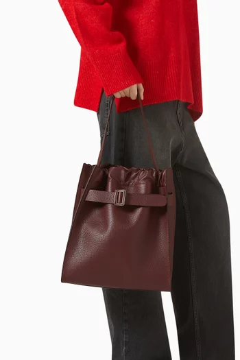 Scrunchy Tote Bag in Calfskin Leather