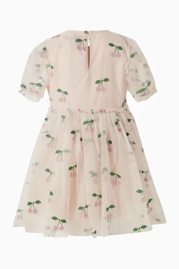 Cherries Embellished Dress in Tulle