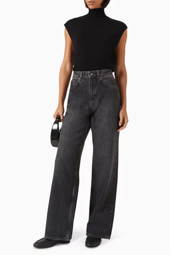 بلوزة بياقة عالية صوف وكشمير