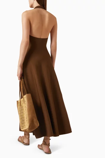 Melina Halter-style Midi Dress in Viscose-blend