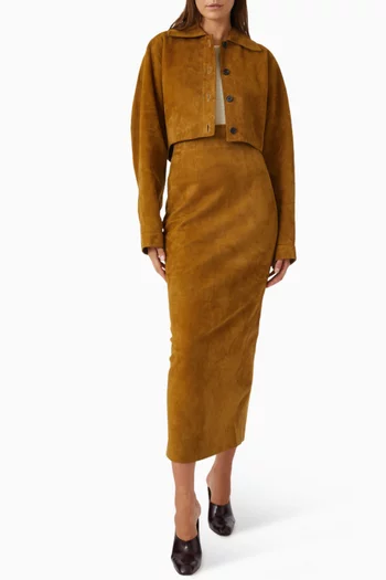 Loxley Pencil Skirt in Lamb Leather