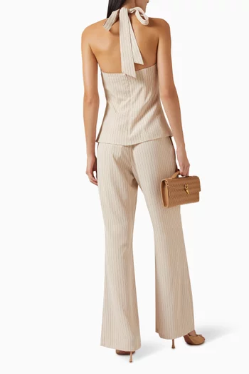 The Ultimate Muse Pinstripe Halter Top