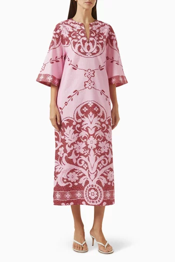 Bridget Midi Dress in Cotton & Linen