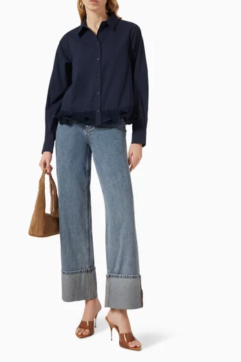 بنطال جينز ياستيرا بقصة ساق واسعة دينم