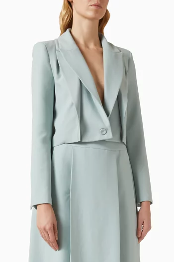 Lapel-collar Cropped Jacket