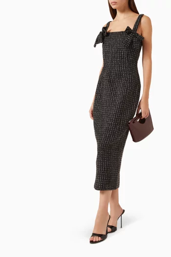 Alia Midi Dress in Tweed