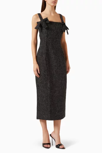 Alia Midi Dress in Tweed
