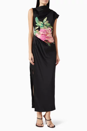 فستان سهرة ازيلي بتصميم غير متماثل