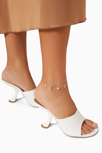 خلخال يا عين بحلي صيفية مطلية بالمينا ذهب أصفر عيار 18