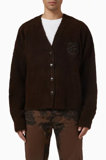 كارديغان بأزرار وشعار الماركة