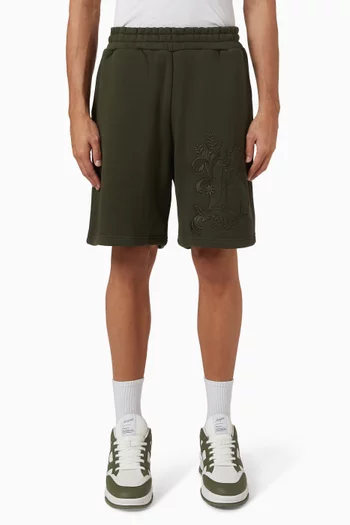 شورت بعبارة بنمط باروكية قطن جيرسيه