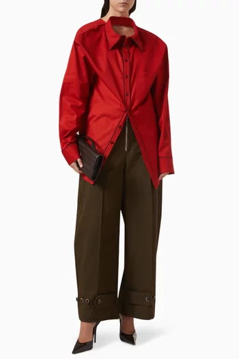 قميص جامبو بياقة قابلة للتعديل قطن