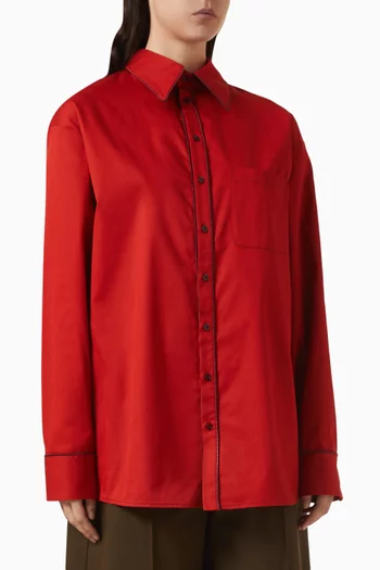 قميص جامبو بياقة قابلة للتعديل قطن