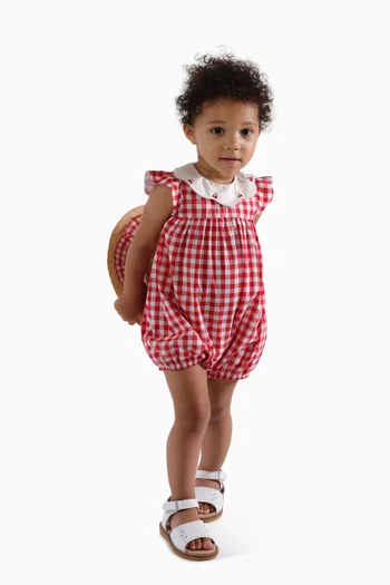 Charlotte Gingham Romper in Cottin