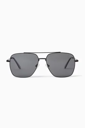 Harry Aviator Polarized Sunglasses in Matte Steel