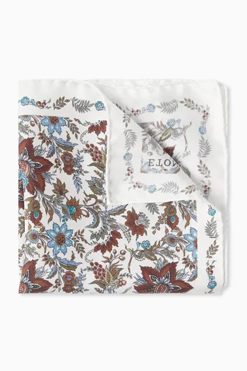 منديل جيب بنقشة زهور حرير