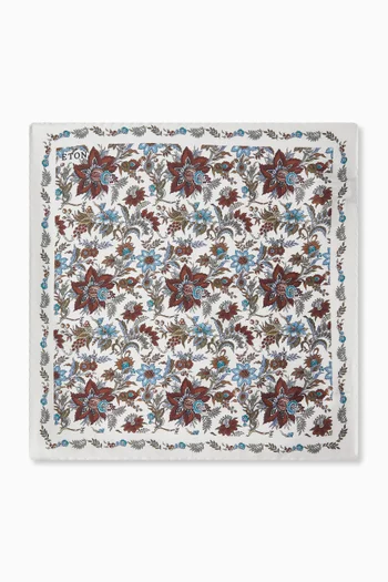 منديل جيب بنقشة زهور حرير