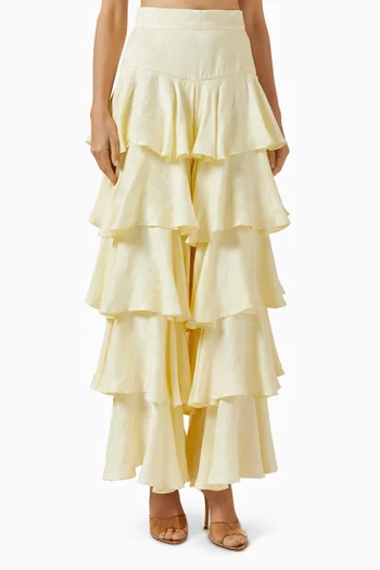 Ruffle Pants in Viscose-blend