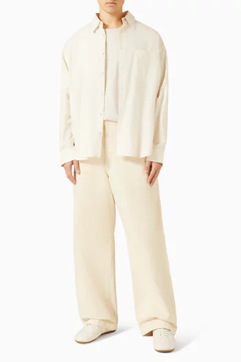 تي شيرت بقصة مربعة قطن