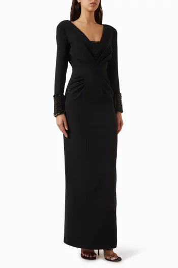 Open-back Gown in Crepe