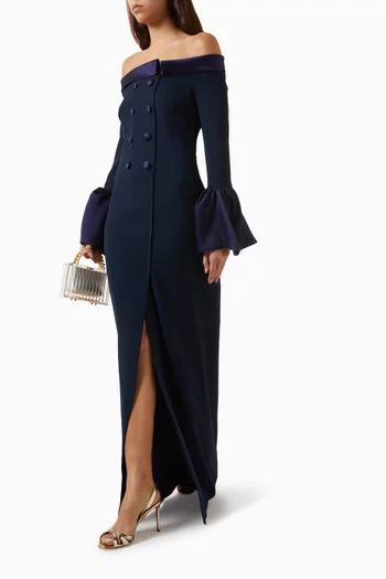 Off-shoulder Gown in Crepe