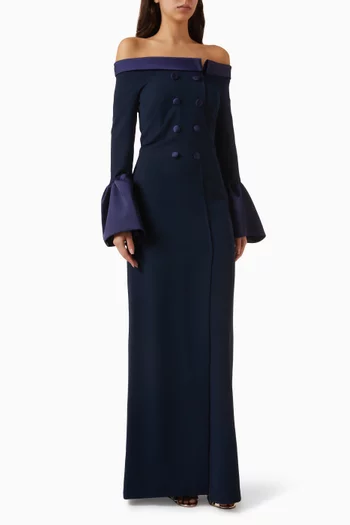 Off-shoulder Gown in Crepe