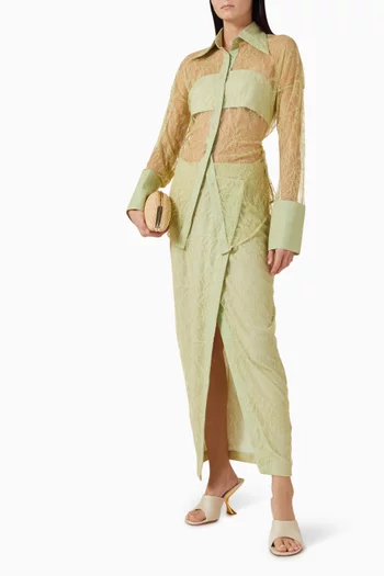 تنورة وين بتصميم ملفوف دانتيل