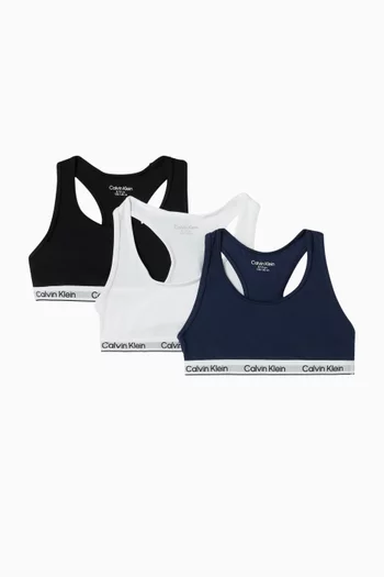 Logo Bralette in Icon Cotton Stretch, Set of 3