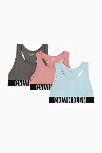 Logo Bralette in Cotton Stretch, Set of 3