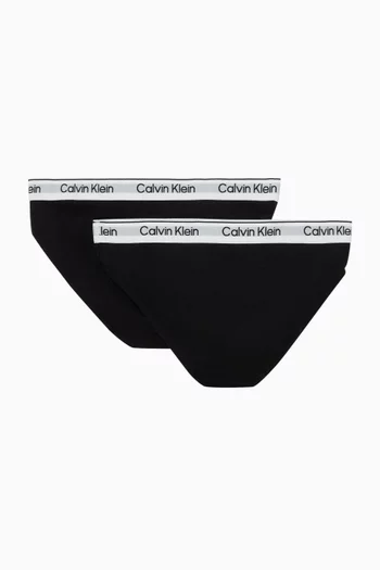 Logo Bikini Briefs in Icon Cotton Stretch, Set of 2
