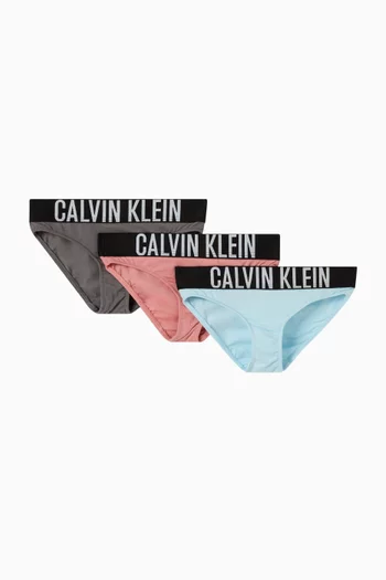 Logo Bikini Briefs in Cotton Stretch, Set of 3