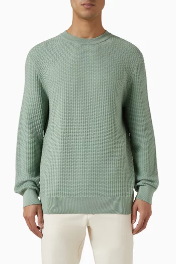 Knitted Structure Sweater in Cotton