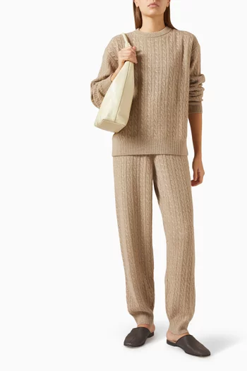 سترة منسوجة بغرزة الضفيرة كشمير