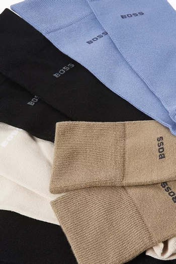 Regular-length Socks in Cotton-blend, Set of 5