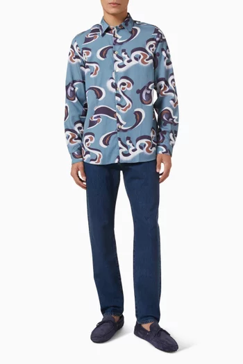 Abstract Print Shirt in Cotton