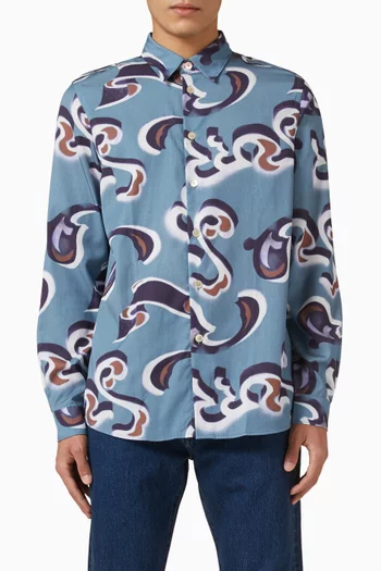Abstract Print Shirt in Cotton