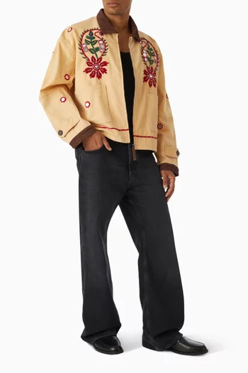 Paisley-beaded Motif Work Jacket