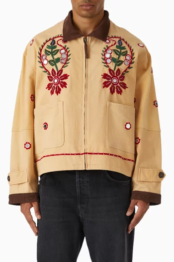 Paisley-beaded Motif Work Jacket