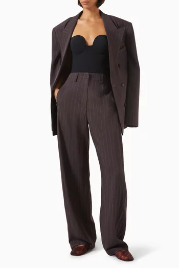 Pinstripe Wide-leg Pants