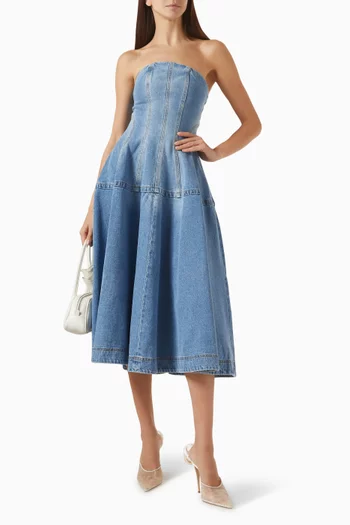 08 Strapless Dress in Denim