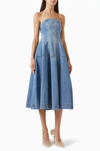 08 Strapless Dress in Denim