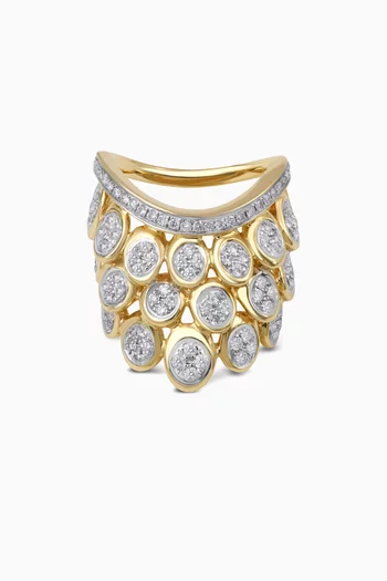 خاتم بلوسوم مرصع بالماس ذهب عيار 14