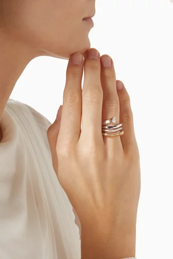 خاتم رينج فيرسيس بير مرصع بالماس ذهب عيار 18