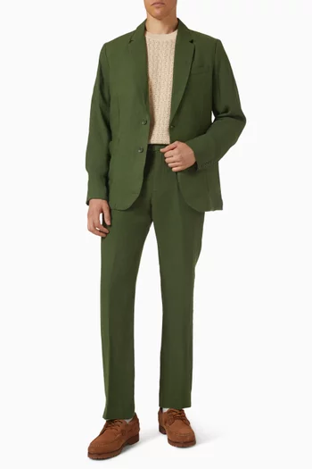 جاكيت بقصة ملائمة للجسم كتان