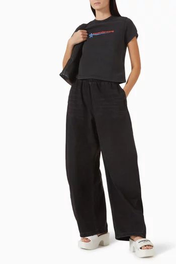 Crystal Hotfix Star Cropped T-shirt in Jersey