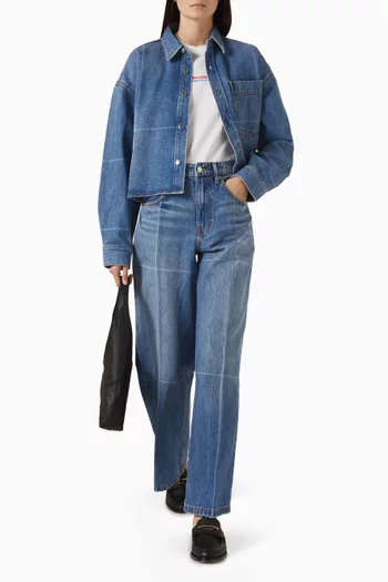 Crystal Hotfix Star Cropped T-shirt in Jersey